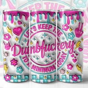 Envoltorio de vaso divertido PNG, diseño inflado 3D (descarga digital)