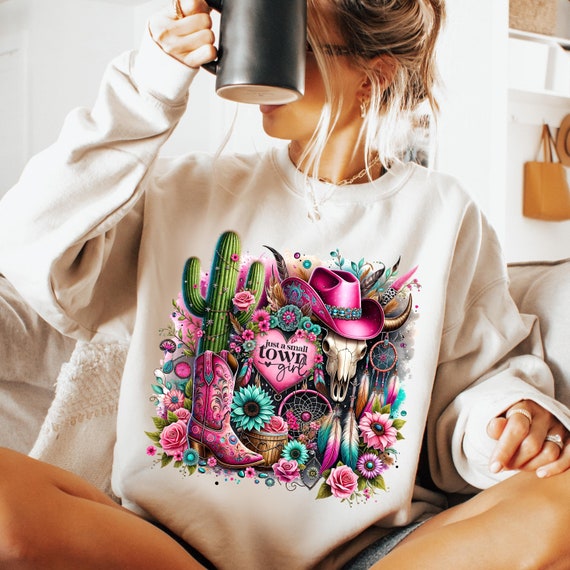 Small Town Girl Western PNG, Cowgirl Sublimation Design (Digital Download)