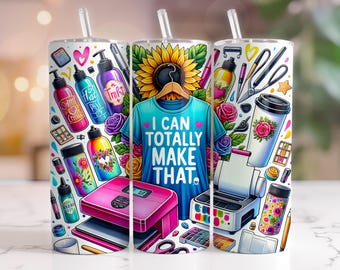 Crafting Tumbler Wrap, 20 Oz Skinny Tumbler Sublimation Design (Digital Download)