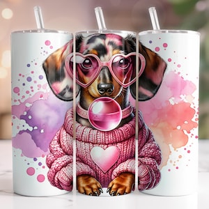 Dachshund Tumbler Wrap, 20 Oz Skinny Tumbler Sublimation Design, Dog Tumbler Wrap, Dachshund Mom Tumbler Wrap PNG, Digital Download