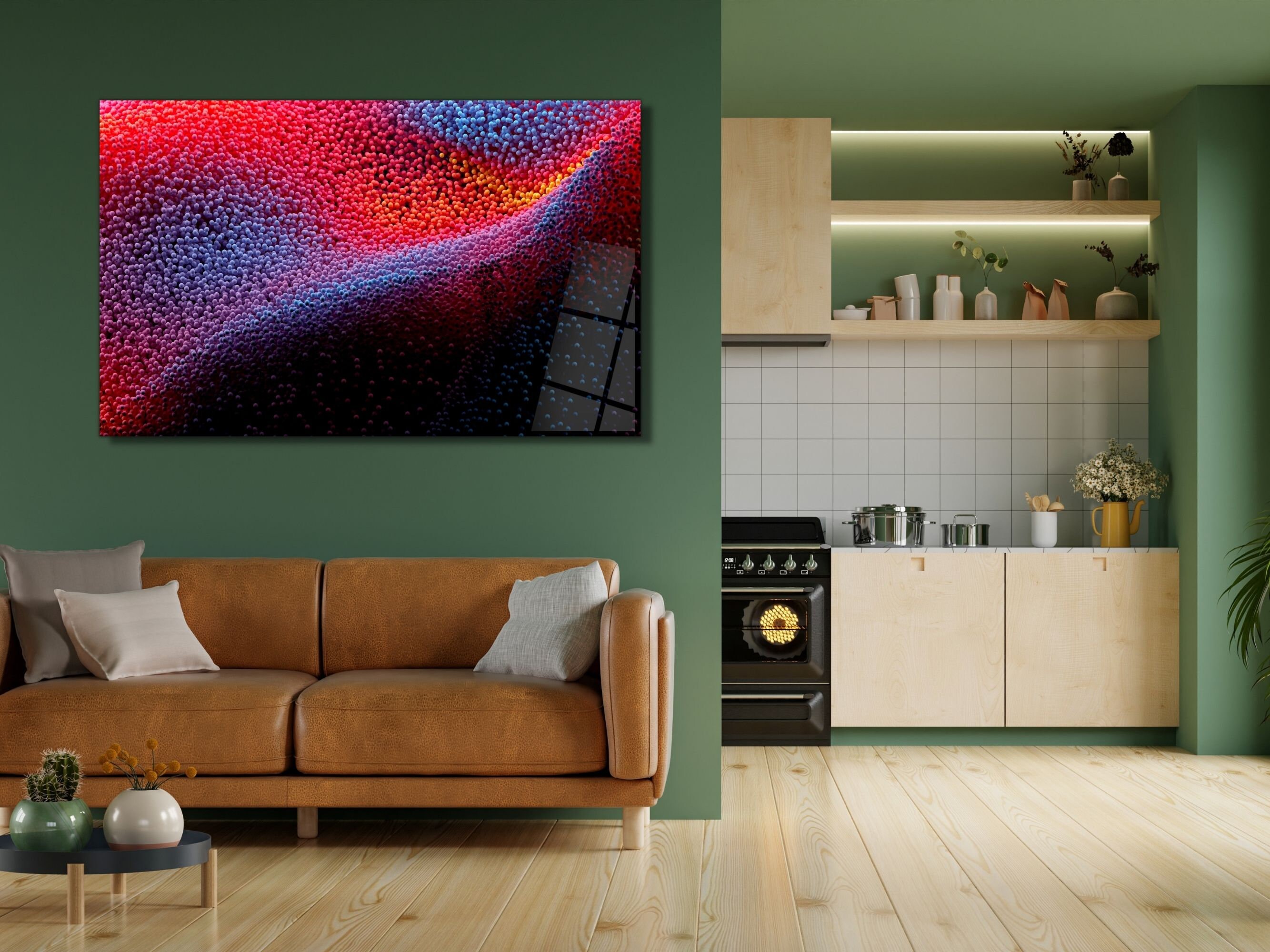 View of 3d Tempered Glass Wall Art glass Wall Decor-glass Home Decor-glass ...