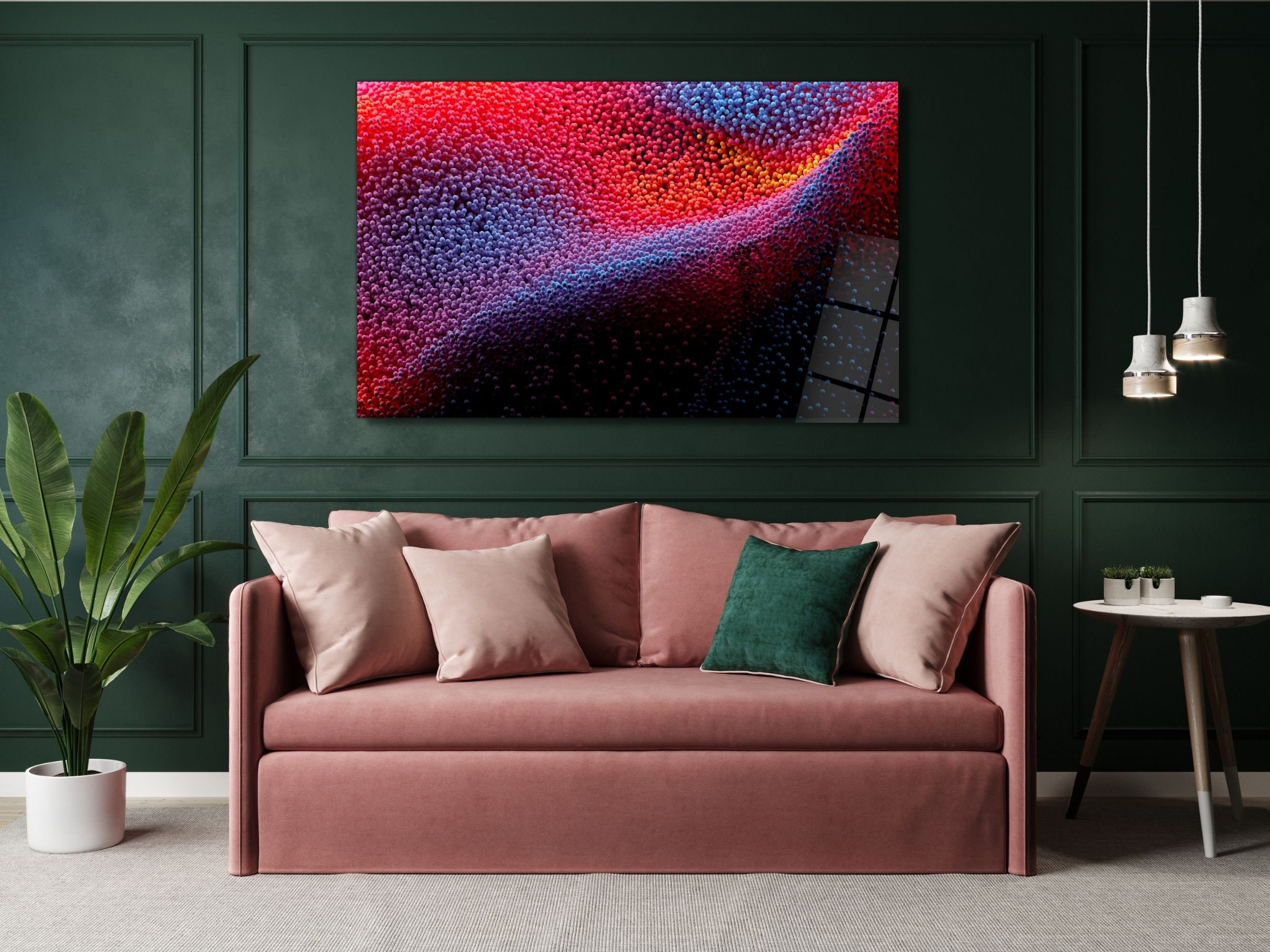 Stunning Decorative 3D Art On Transparent Glass Wall Backing image