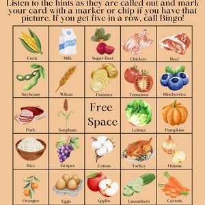 Bingo de agricultura (35 cartones)
