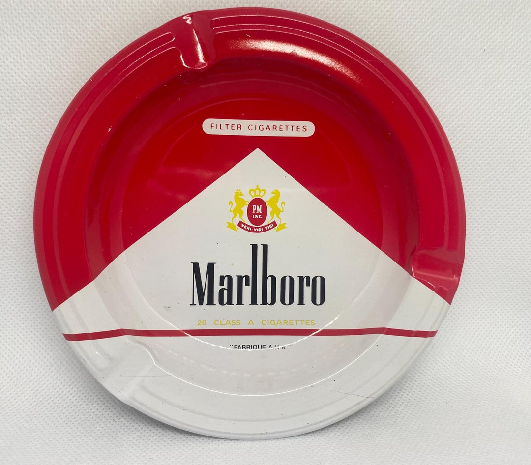 Vintage Marlboro Ashtray Tin – Iconic Collectible for Tobacco