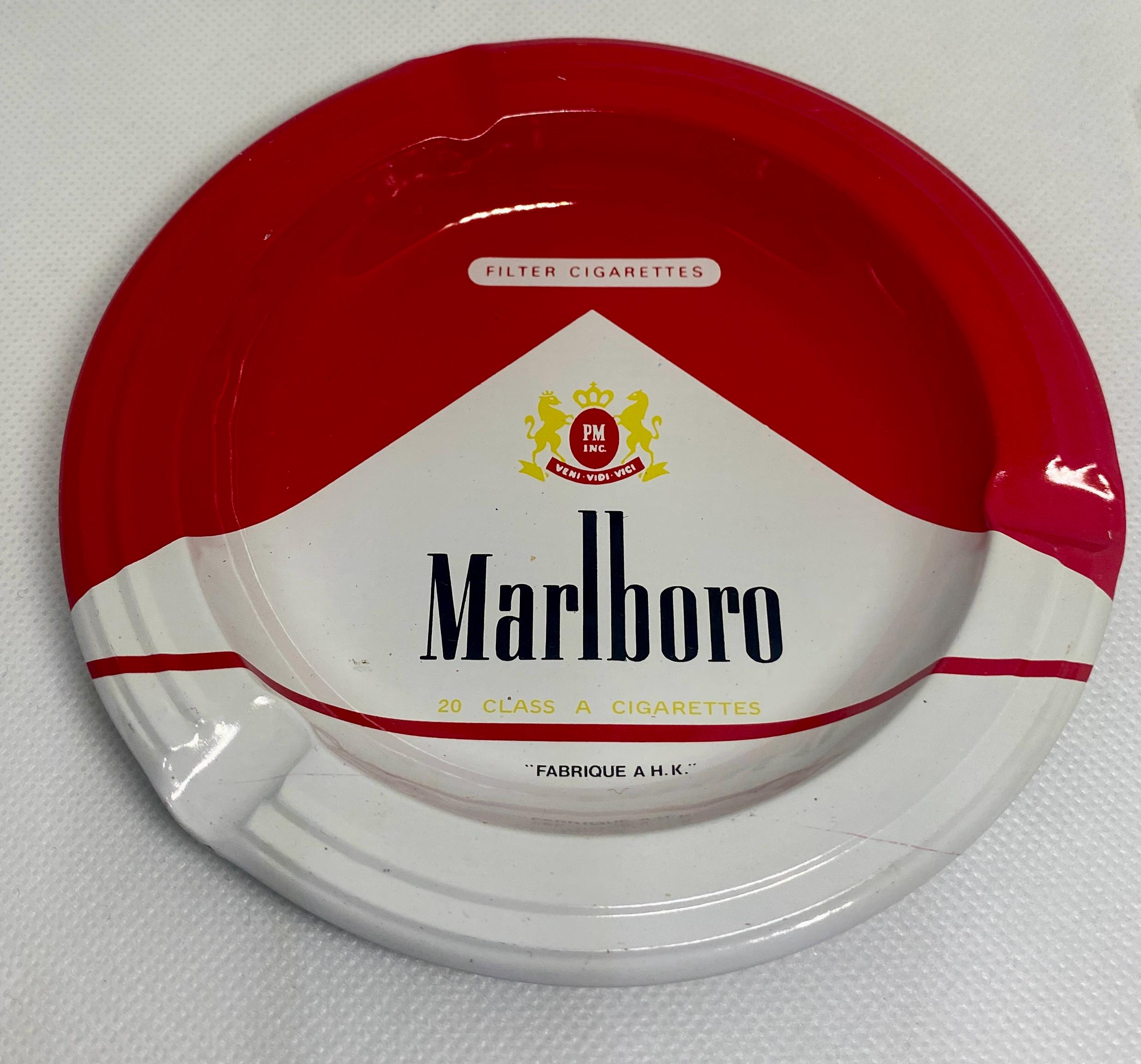 marlboro cigarette ashtray Unlimited With Train Locomotive Promotional Metal Vintage Solid Brass Metal Round