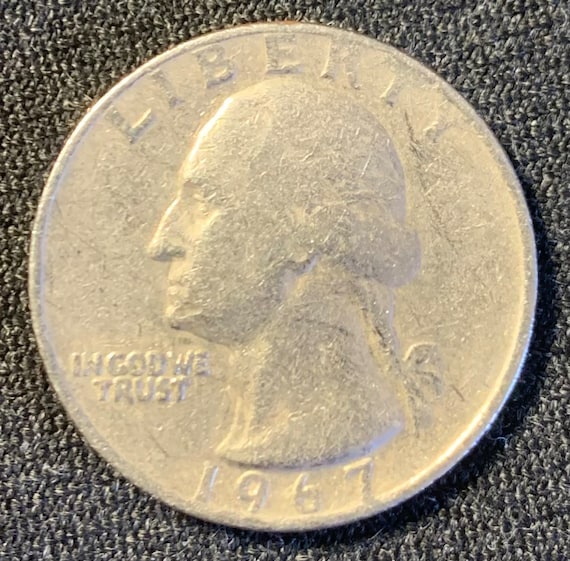 1967 年米国 25 セント硬貨 (ミントマークなし) - 良好な状態 - Etsy 日本