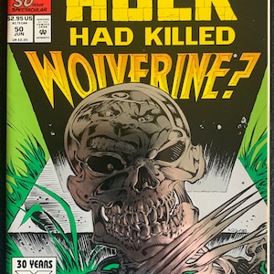 What If…? #50 (Vol. 1)(1993) Embossed Metallic Cover - 1st App of Earth 93600 & Death of Wolverine - HIGH GRADE
