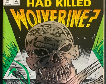 Et si… ? Couverture métallique gaufrée n° 50 (Vol. 1) (1993) - 1ère application de la Terre 93600 et de la mort de Wolverine - HAUTE QUALITÉ