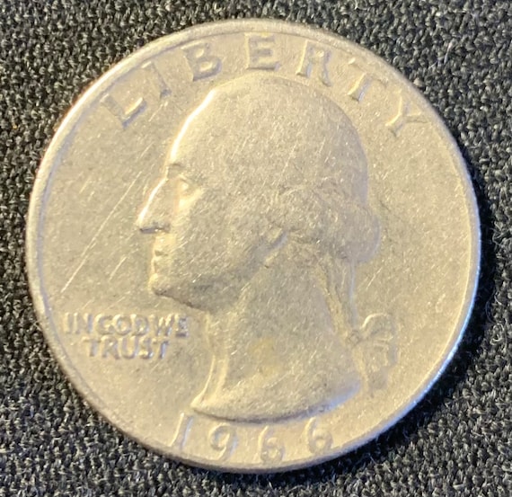 1966 年米国 25 セント硬貨 (ミントマークなし) - 良好な状態 - Etsy 日本