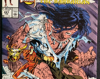 Conan The Barbarian #241 (Vol. 1)(1991) - Edición de quiosco - Portada difícil de encontrar para Todd McFarlane