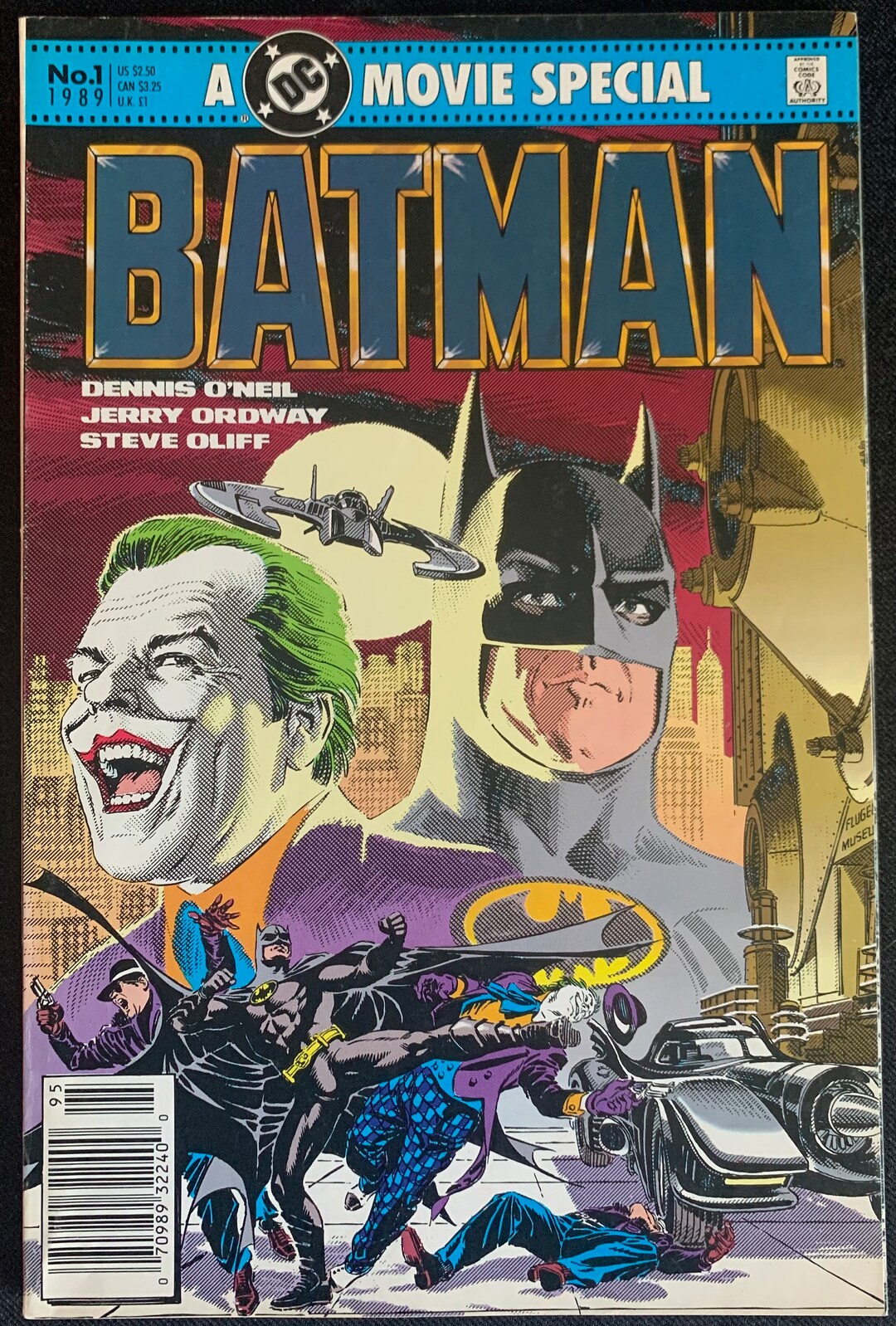 Batman 1989 Movie Adaptation Comic Book: Jerry Ordway Cover, Newsstand ...