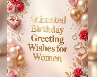 Alles Gute zum Geburtstag Gruß Video Karte mit Musik, Animierte Geburtstag Nachricht, Sofort Download Geschenk
