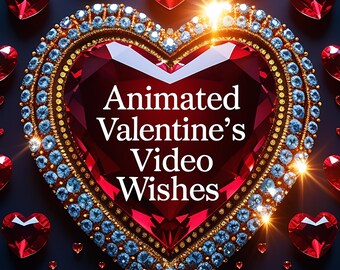 Animerat alla hjärtans dag-önskemål musikaliskt video e-kort, digital glad alla hjärtans dag-hälsning