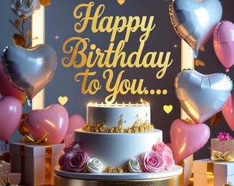 Happy Birthday Greeting Card Video with Music | Animated Birthday Message | Instant Download Gift