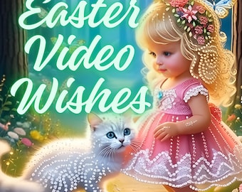 Musikalische digitale Ostergrüße Grußkarte mit Kristallperlen-Stickerei-Ostervideo wünscht
