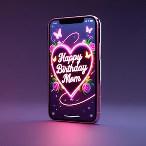 Happy Birthday video,Neon Glow Birthday,Happy Birthday Mom,Birthday Celebration,Smartphone Animated Birthday,Neon Lights Party