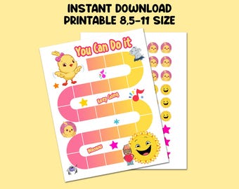 Canticos Pink Reward Chart for Kids, Behaviour Chart, Instant download