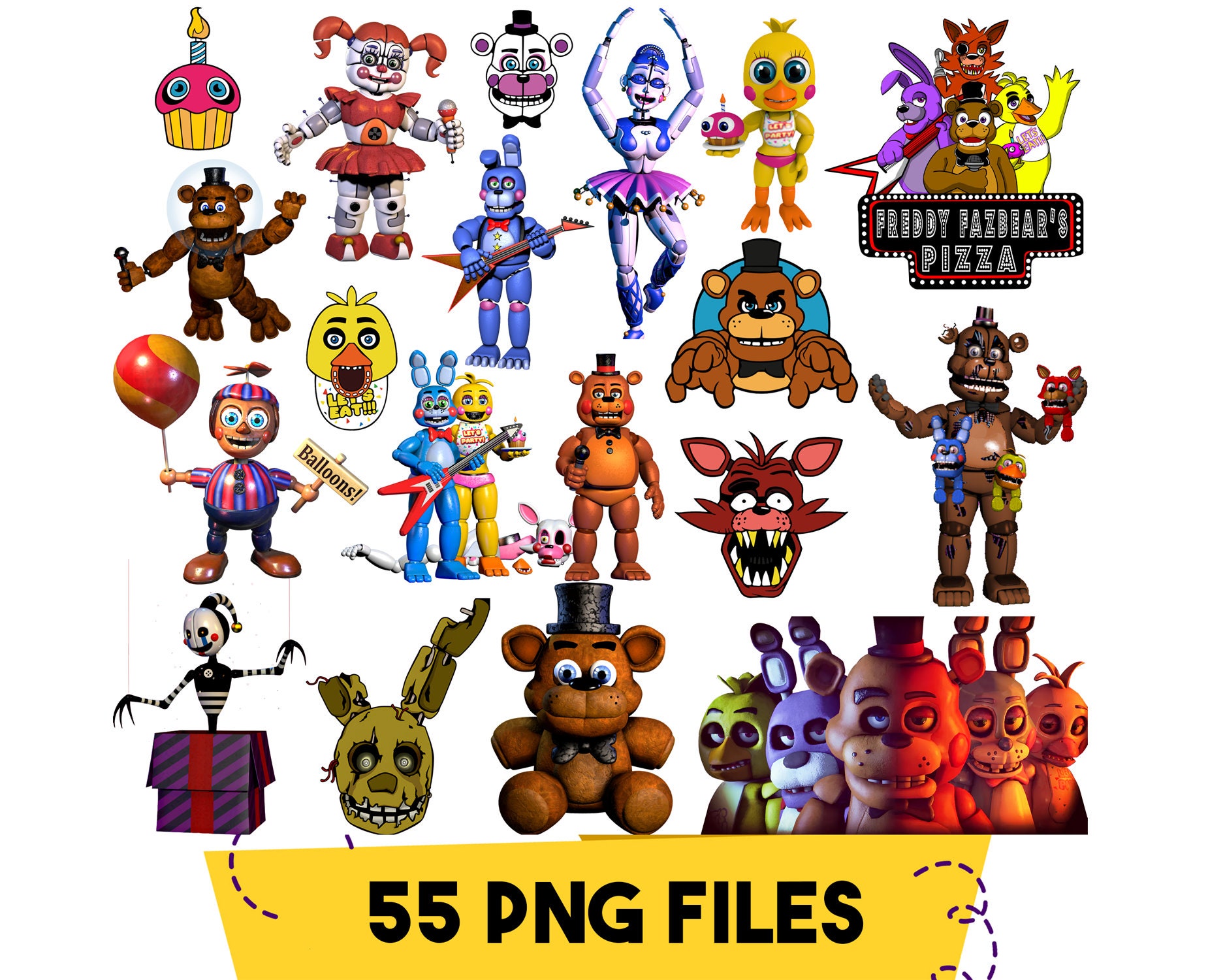 Five Nights at Freddy's Stickers, 50 PCS, Vinyl Waterproof Stickers for  Laptop