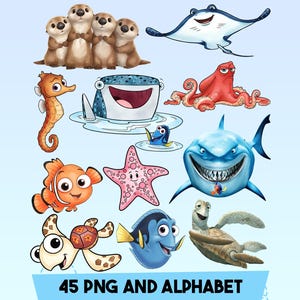 Finding Nemo Png Clipart Bundle, Dory Png, Instant Download