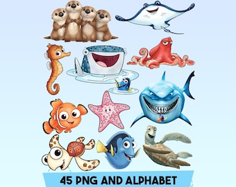 Finding Nemo Png Clipart Bundle, Dory Png, Instant Download
