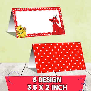 Clifford Food Label, Clifford The Red Dog Food Tent, Instant Download