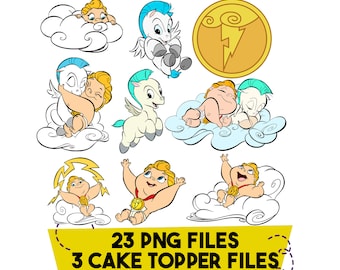 Descarga instantánea Bebé Hércules PNG, Adorno para tarta de Bebé Hércules, Clipart de Bebé Hércules