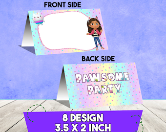 Gabby Food Label, Dollhouse Food Tent, Food Cards, Digital File Only