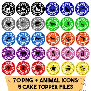Creature Power Discs Inspired, 60 Discs, 70 PNG File,  Instant Download, Digital File