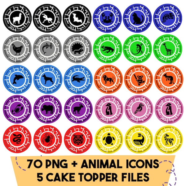 Creature Power Discs Inspired, 60 Discs, 70 PNG File,  Instant Download, Digital File