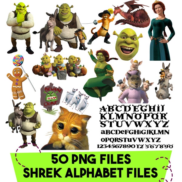 Instant Download Shrek PNG, Shrek Clipart, Digital File