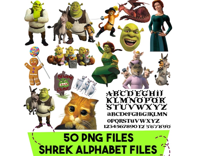 INSTANT DOWNLOAD Shrek Cupcake Toppers or 2 Round Stickers in GREEN ...
