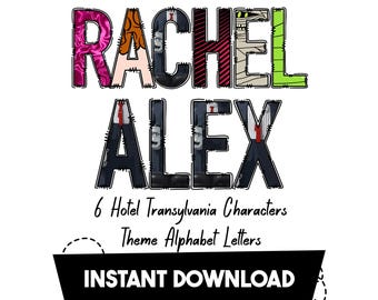 Hotel Transylvania Doodle Alphabet Letters Instant Download