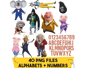 Instant Download Sing 2 PNG, Sing 2 Clipart, Sing 2 Alphabet, Digital File