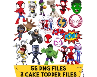 Spidey Png, Spidey e i suoi fantastici amici Clipart, Decorazione per torta Spidey, Download immediato