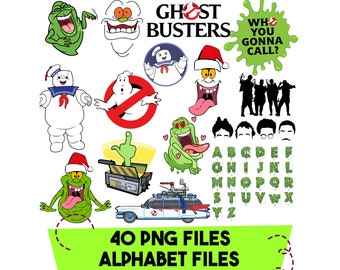 Ghostbusters PNG, Instant Download Ghostbusters Clipart, Slimer PNG, Digital File Only