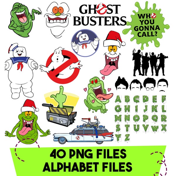 Ghostbusters PNG, Instant Download Ghostbusters Clipart, Slimer PNG, Digital File Only