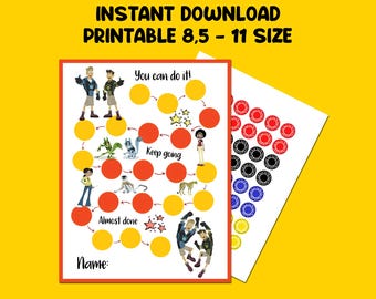 Wild Kratts Reward Chart for Kids, Behaviour Chart, Instant download