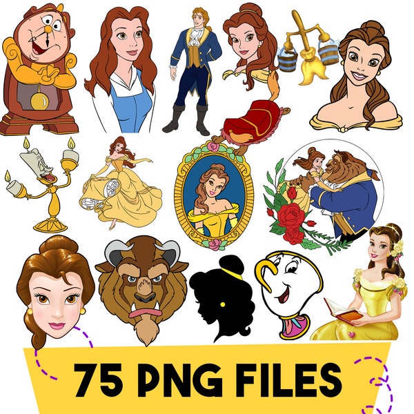 Beauty and the Beast Png, Beauty and the Beast Clipart, Beauty and the Beast Cake Topper, Digital File Only