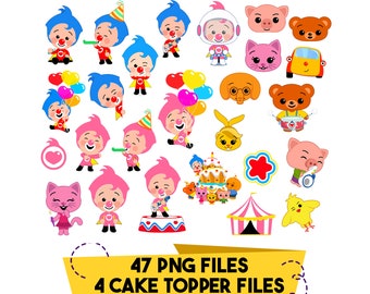 Descarga instantánea Plim Plim PNG, Plim Plim Cake Topper, Plim Plim Clipart, Archivo Digital