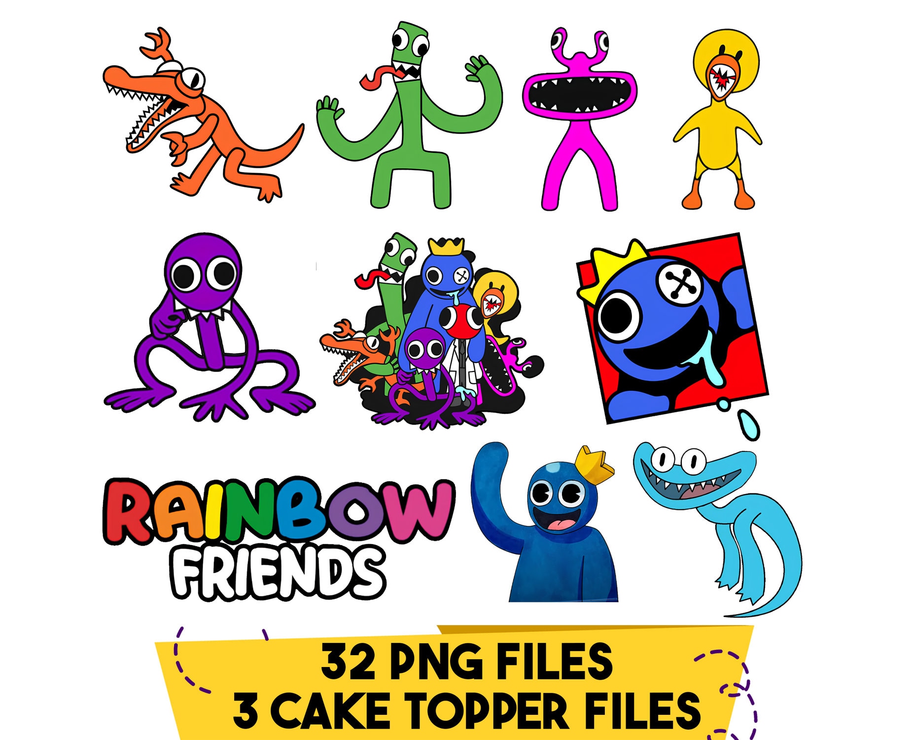 rainbow friends Blue! Sticker for Sale by NickWienfo