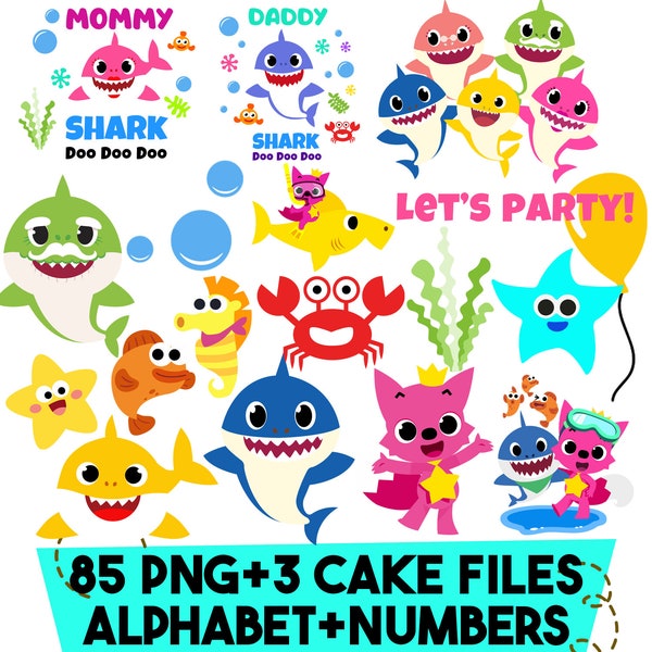 Instant Download PNG, Shark Clipart, Shark Cake Topper, Digital File