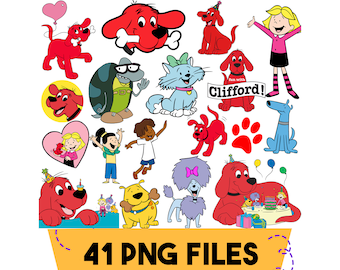 Download instantâneo do arquivo PNG do Clifford, clipart do cachorro vermelho Clifford, somente arquivo digital.