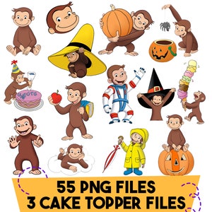 Instant Download Curious George PNG File, Curious George Cake Topper, Digital File Only