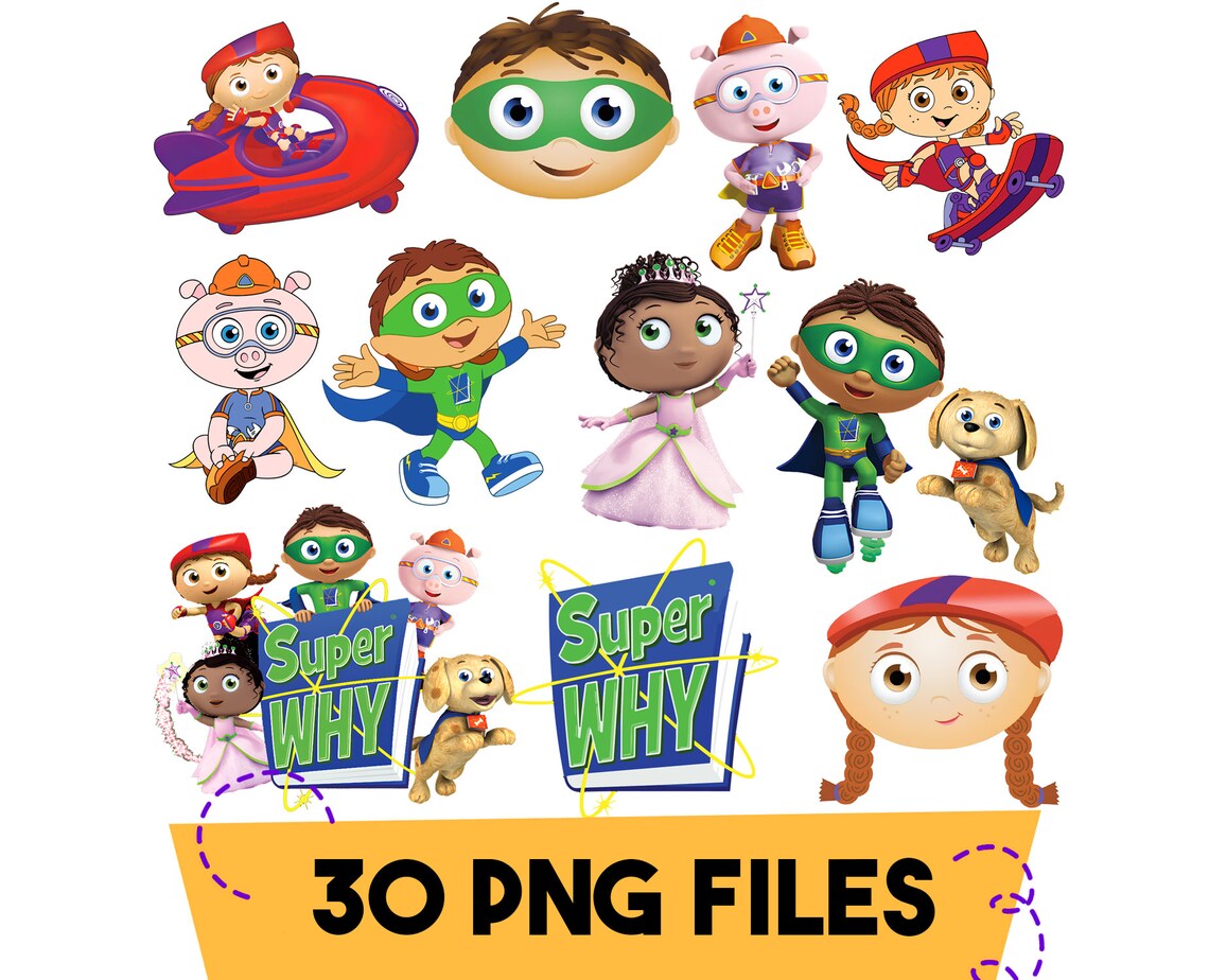 Instant Download Super Why Png, Super Why Clip Art, Digital File Only ...