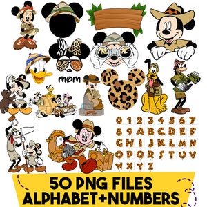 Mickey Mouse Safari PNG, Mickey Safari Cake Topper, Digital File Only