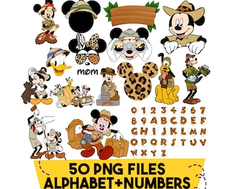 Mickey Mouse Safari PNG, Mickey Safari-taarttopper, alleen digitaal bestand
