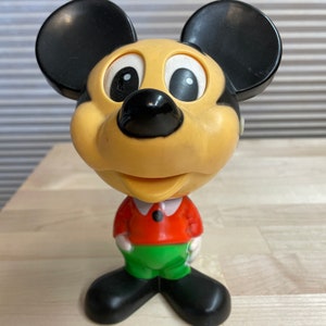 Vintage Rare Mattel Rubber Walt Disney Mickey Mouse Talking Pull String Chatter Chum Toy 1976 In Working Order