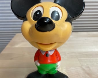 Vintage Rare Mattel Rubber Walt Disney Mickey Mouse Talking Pull String Chatter Chum Toy 1976 In Working Order