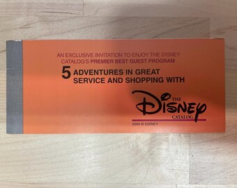2000 The Disney Catalog - Exclusive Invitation - Premere Best Guest Program Book avec service A-E et Shopping Adventures.