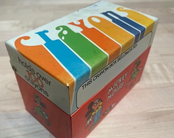 Vintage Mickey Mouse Metal Crayon Tin Box.